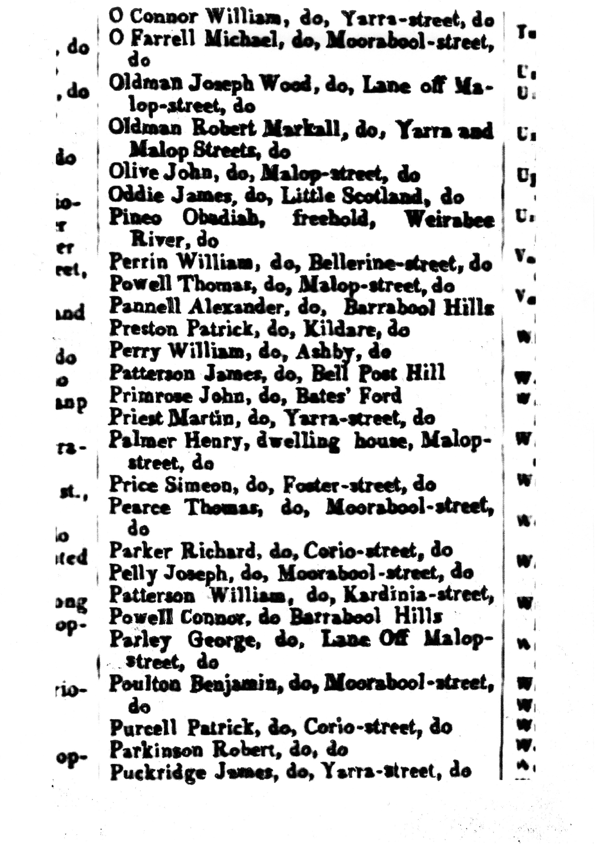 [1850 Electoral Roll of Geelong]
